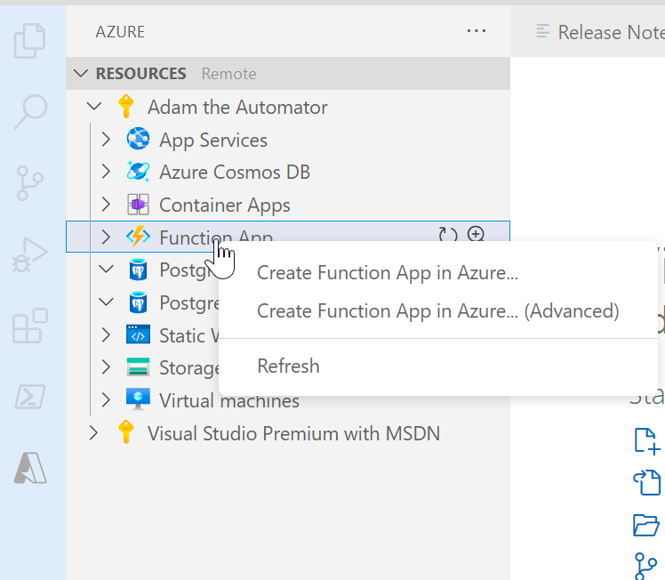 Creating a Function App in Azure