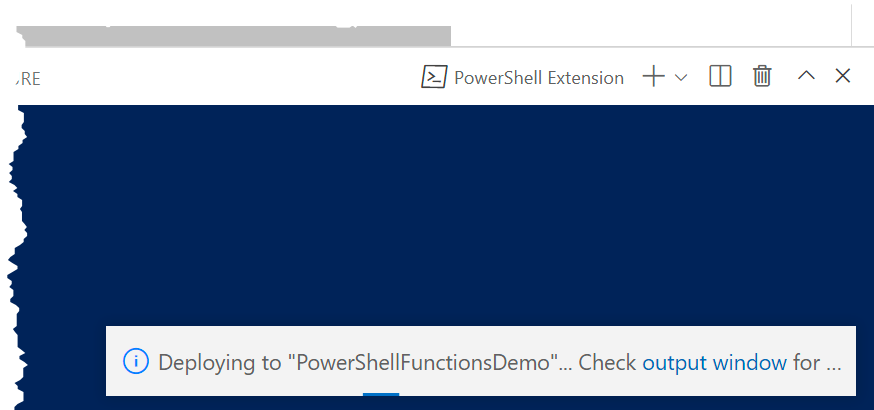 Azure function deployment progress