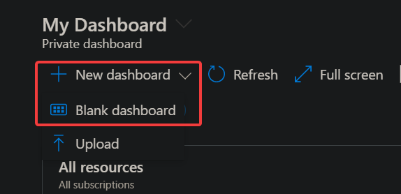 Creating a blank dashboard