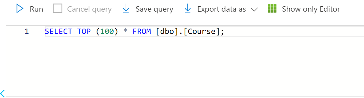 Accessing the Tables folder on the SQL database