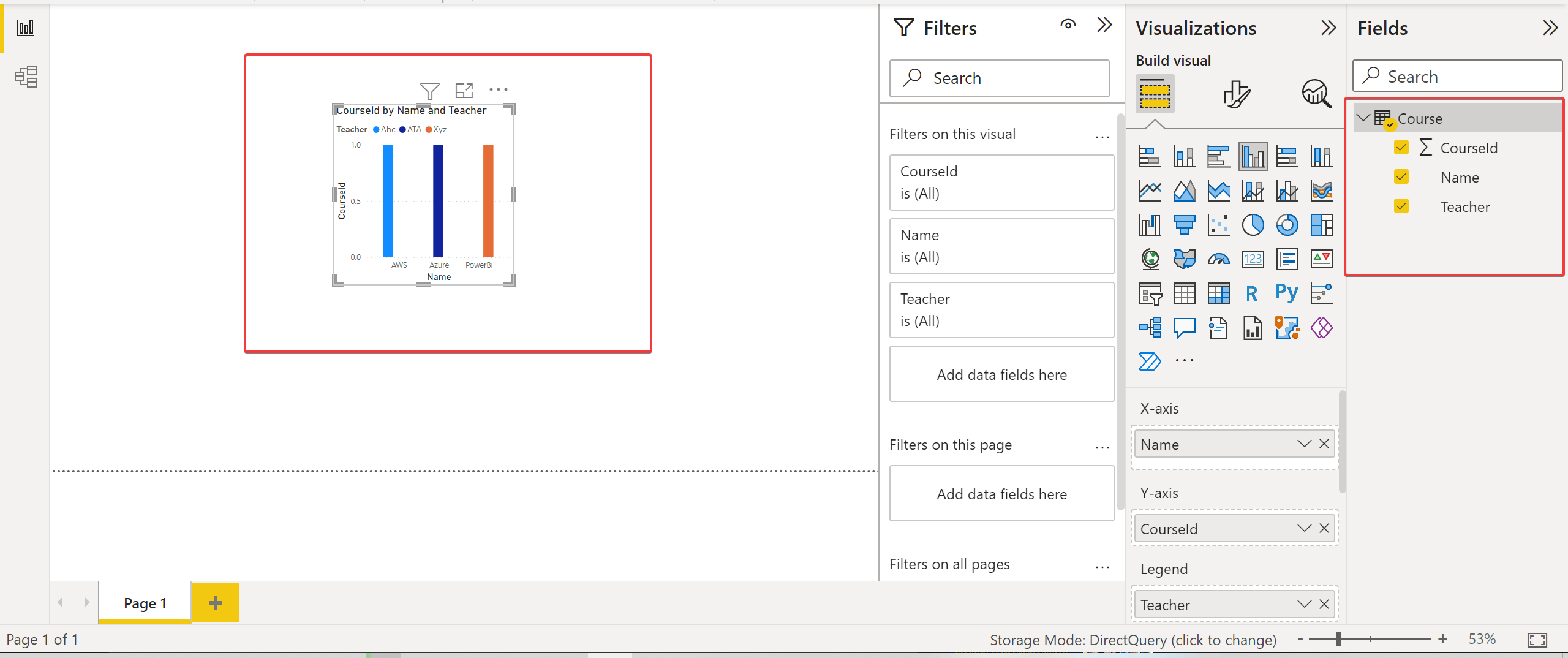 Visualizing selected data