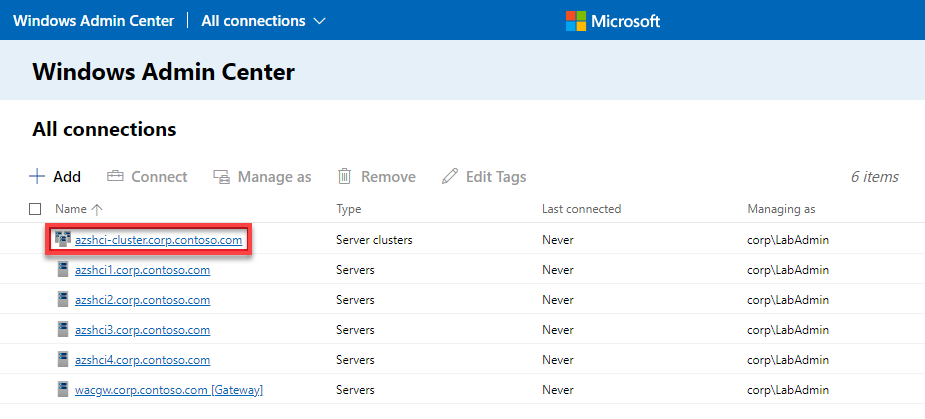 Accessing the  newly-created server cluster