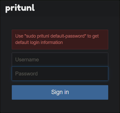 Viewing the Admin login page