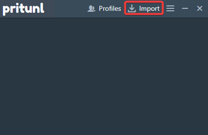 Initiating importing a profile
