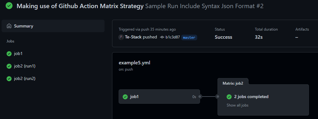 Verifying the JSON syntax result