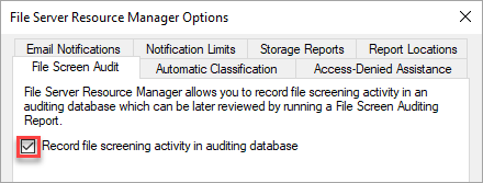 Recording in auditing database