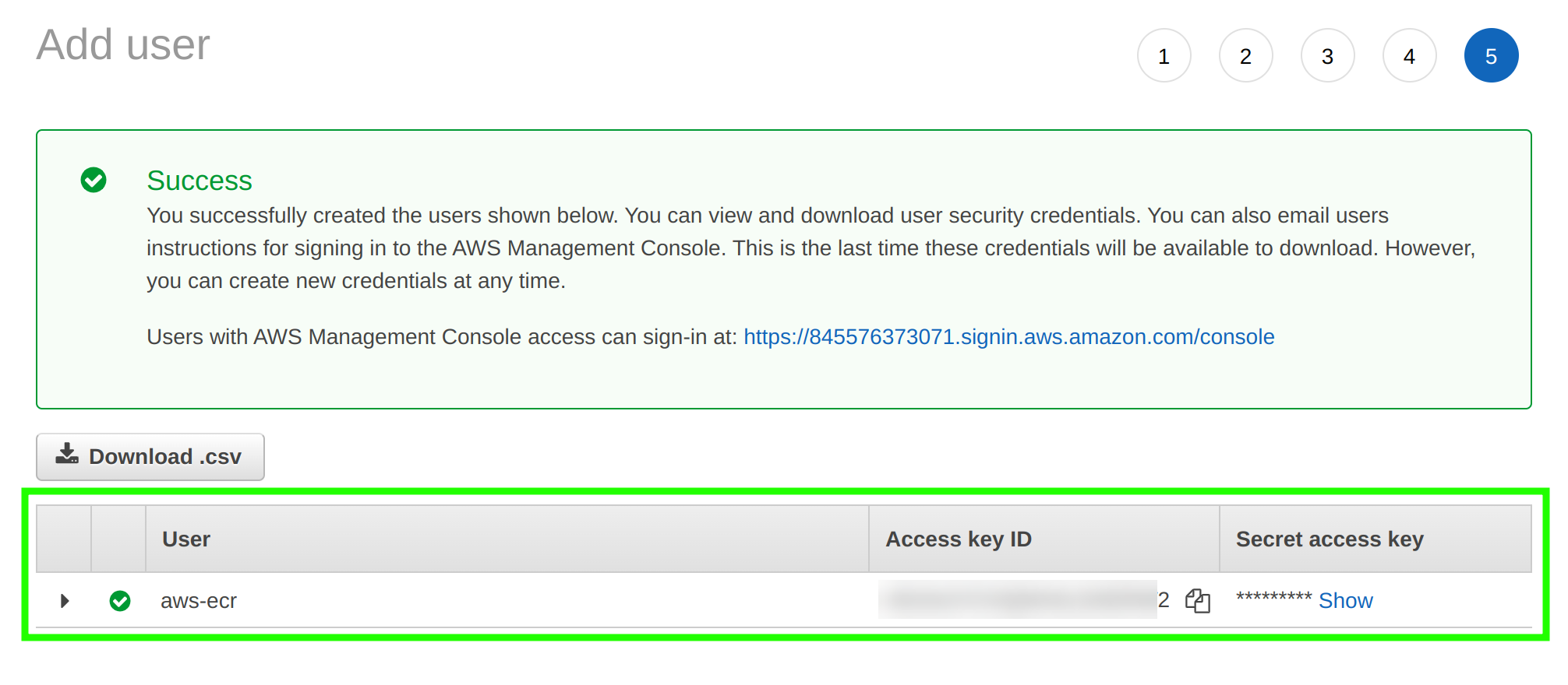 Accessing user security credentials