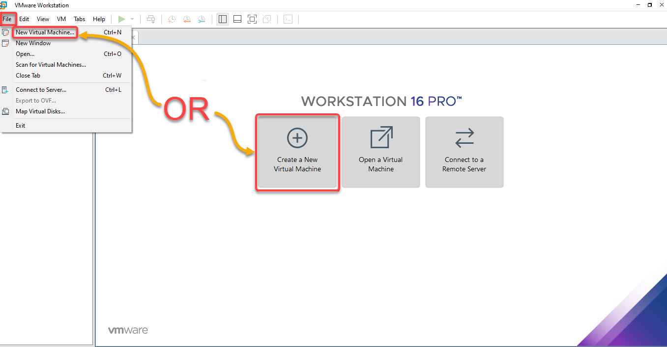 Initiating creating a new VM