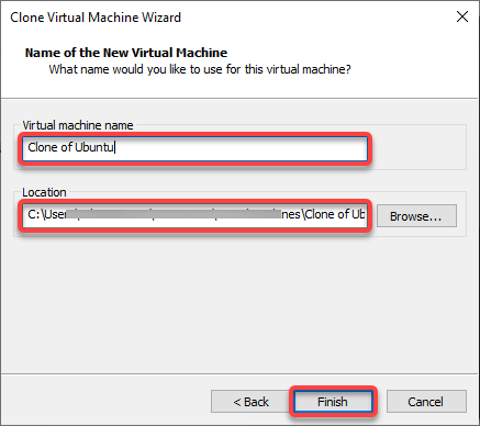 Naming the VM clone