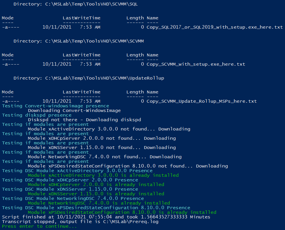 Creating the required folder hierarchy and putting the required software in place