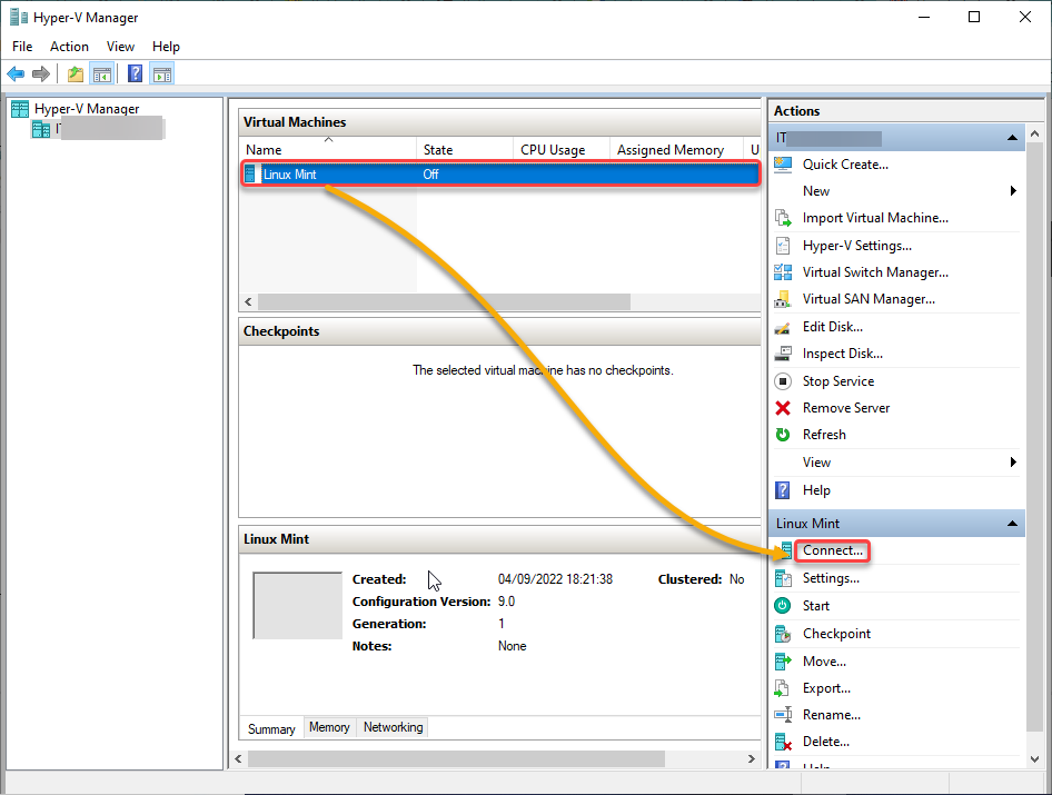 Running new VM