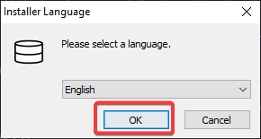 Selecting the installer wizard’s language