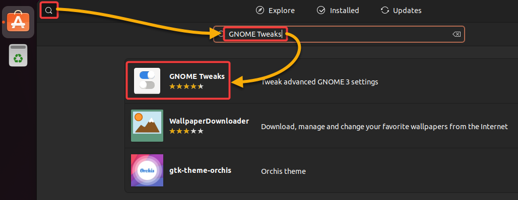 Opening the Gnome Tweak tool’s detail page