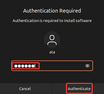 Authenticating the GNOME Tweaks installation