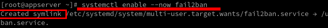 Enabling the Fail2ban service