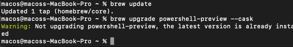 Upgrading PowerShell for Mac (Preview)