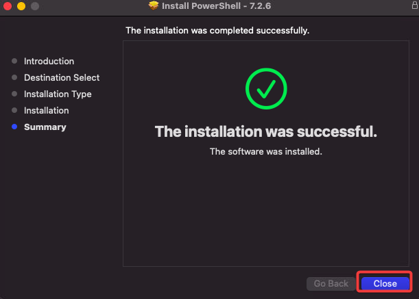 Click Close on the Summary screen to complete the installation