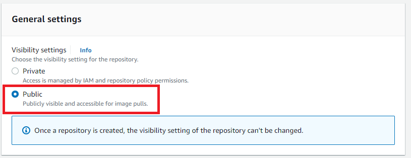Setting the visibility of the repository