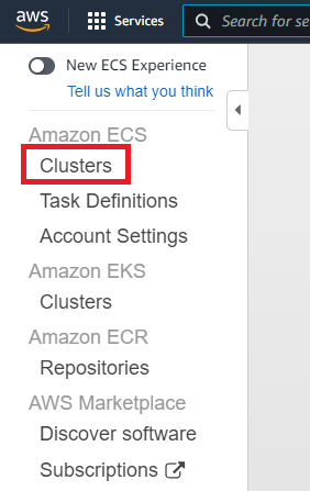 Open the Clusters page