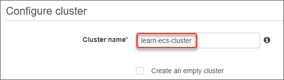 Specify the cluster name