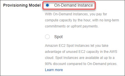 Select the provisioning model