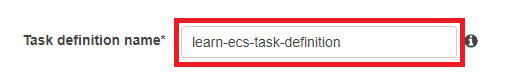 Naming the Task definition