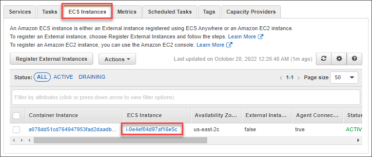 Open the ECS instance