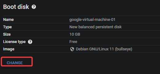 Initiating changing VM boot disk