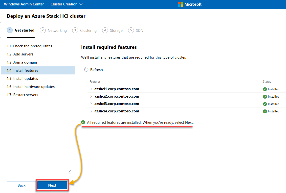 Verifying installed features