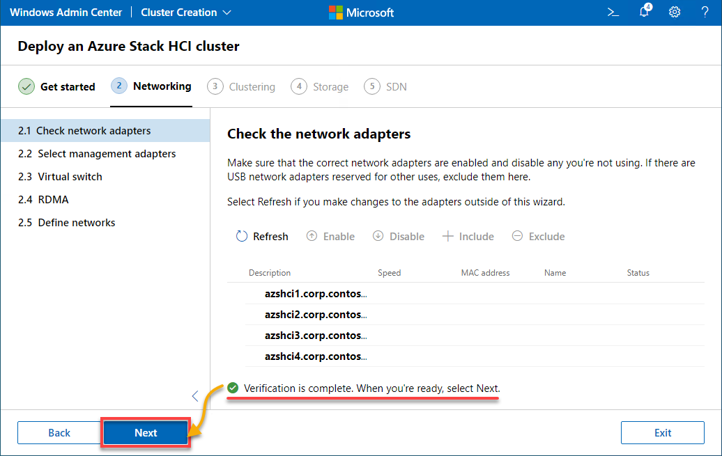 Verifying network adapters