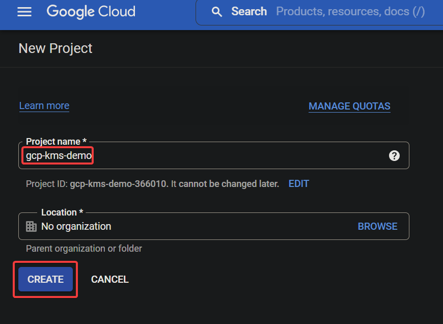 Configuring a new Google Cloud project