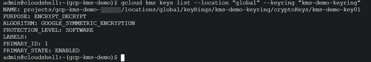 Listing the keys in a keyring