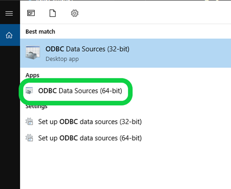 Launching ODBC Data Sources