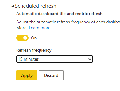 Setting a refresh interval