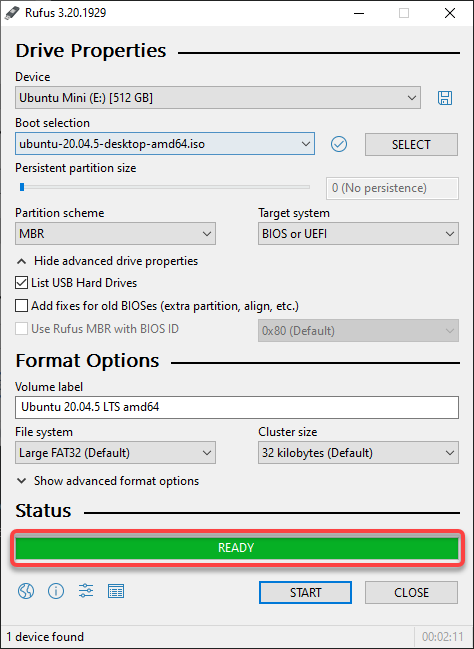 Verifying the bootable drive is ready