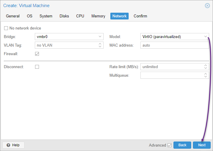Configuring the VM network