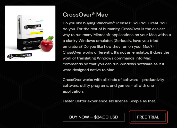 Crossover for Mac Download Free Trial