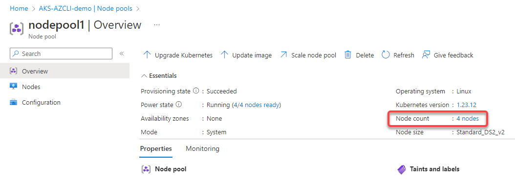 Verifying the updated node count