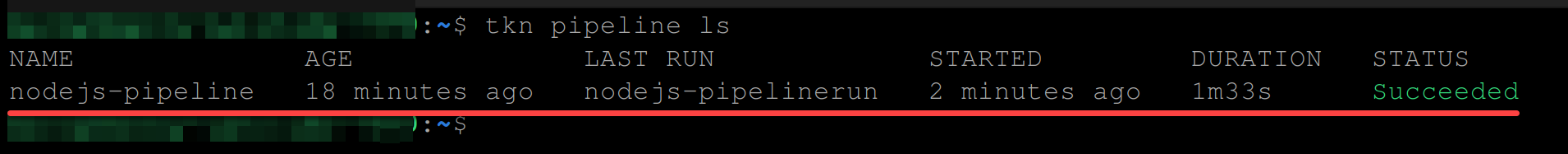 Verifying the PipelineRun is successful