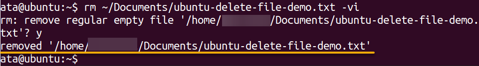 Deleting a file with a confirmation