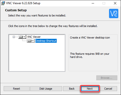 Keeping the features installation default settings