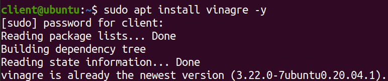 Installing Vinagre on the Ubuntu client machine