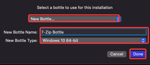 Configuring a new bottle