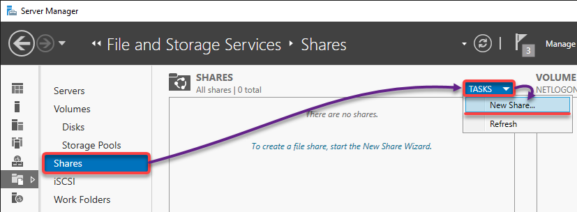 Creating a new share