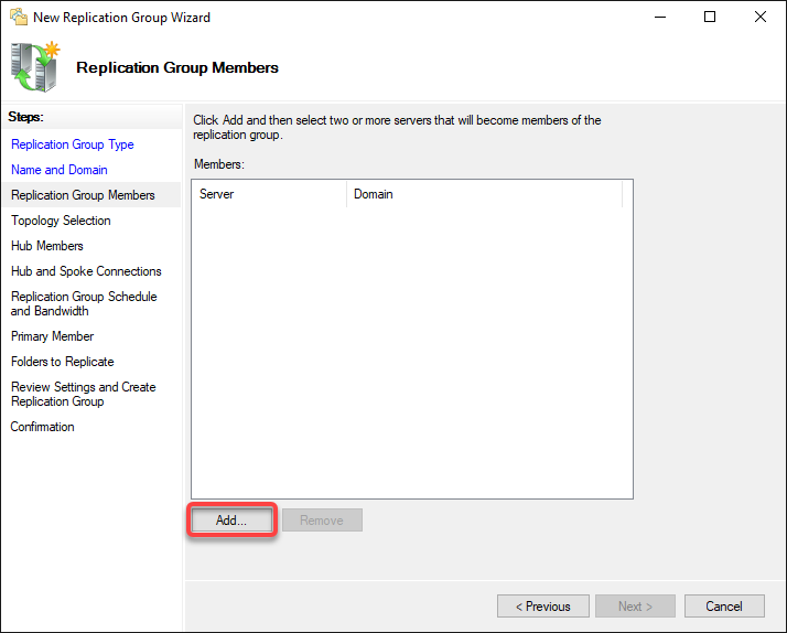 Adding members to the replication group