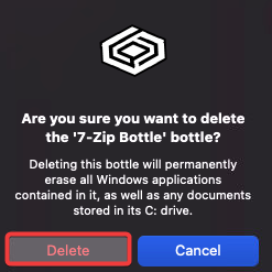 Confirm to delete the bottle