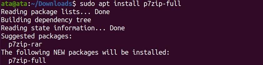 Installing the 7zip package