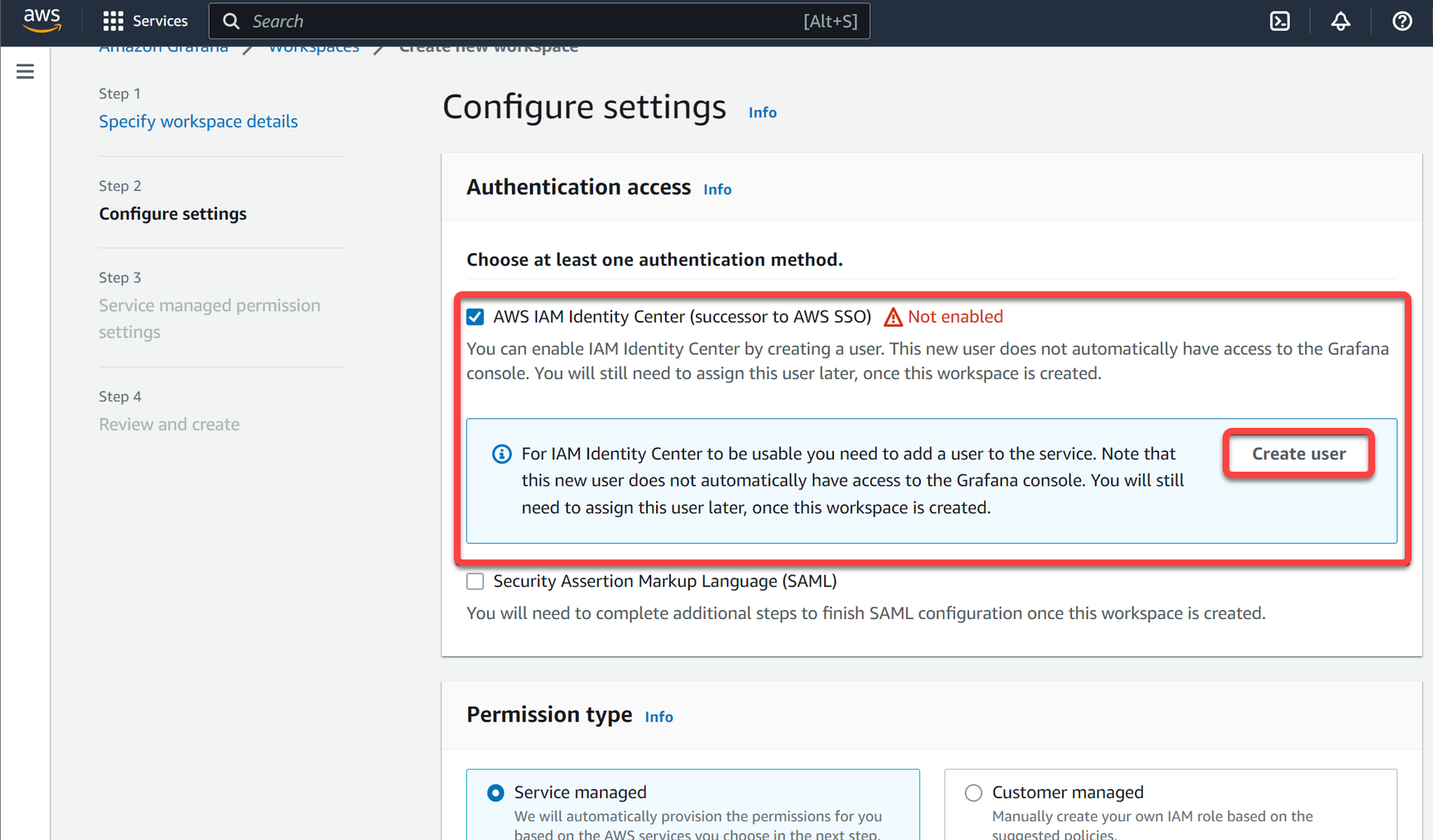 Enabling an authentication method