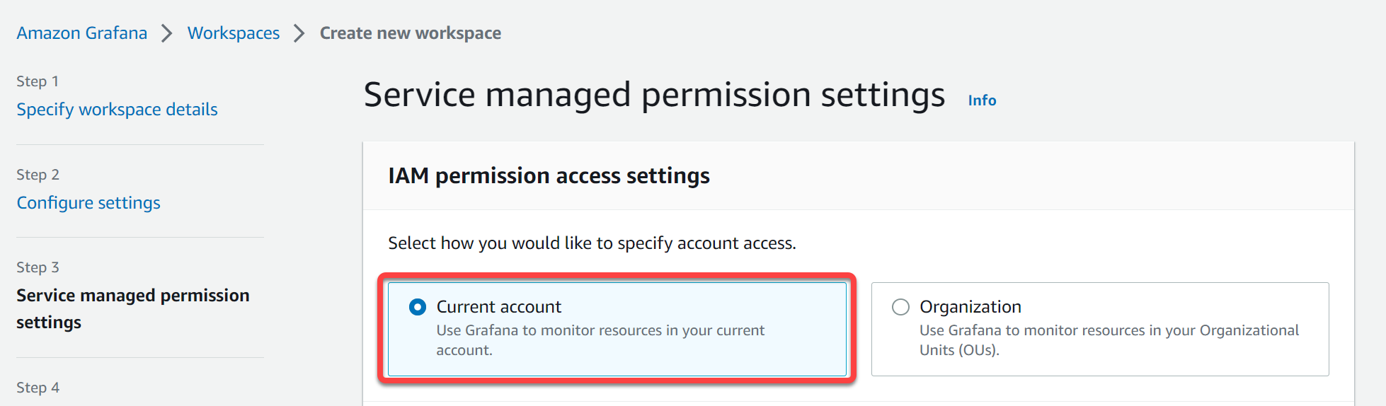 Choosing permission access
