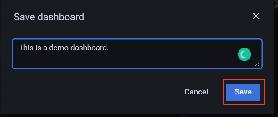 Saving Grafana dashboard 